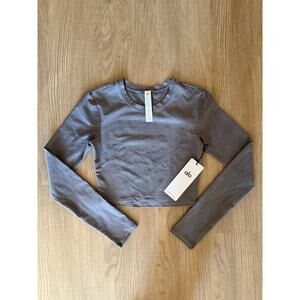 Alo Washed Alosoft Cropped Finesse Long Sleeve Sz XXS